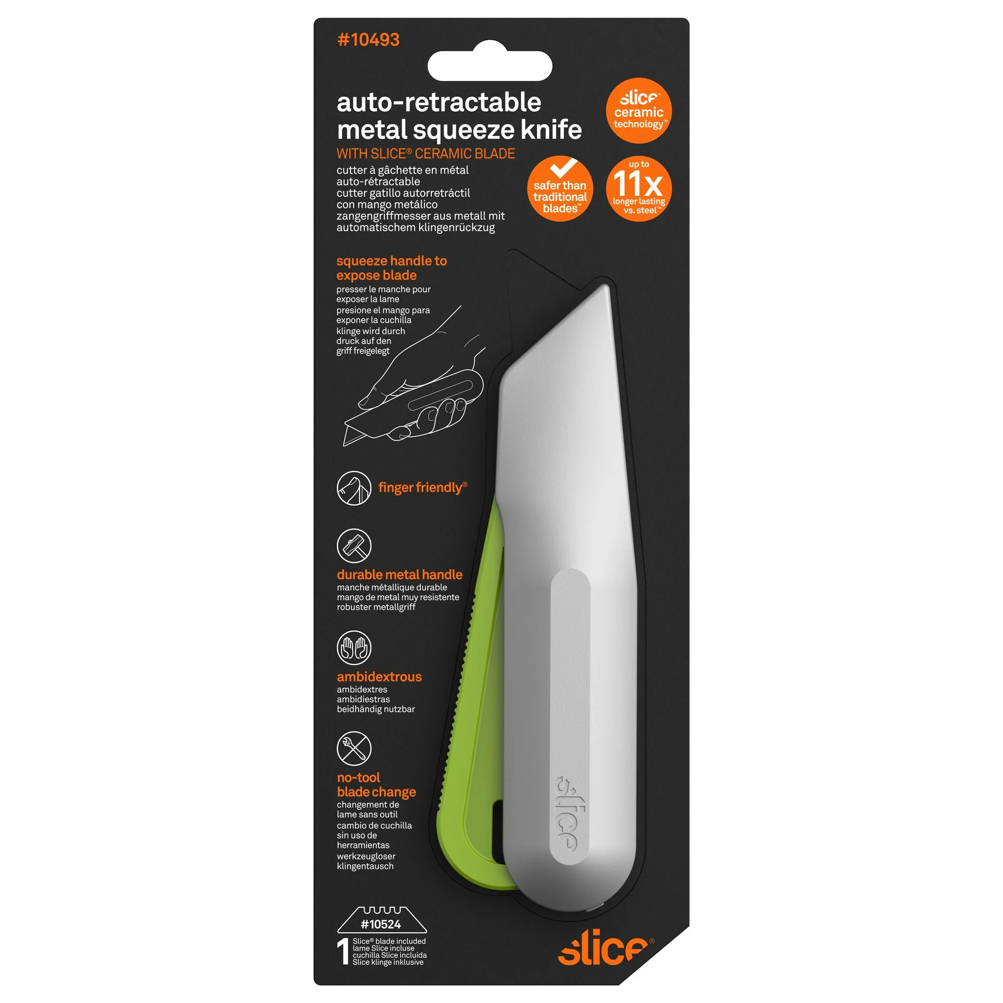 Auto-Retractable Metal-Handle Squeeze Knife - Image 11