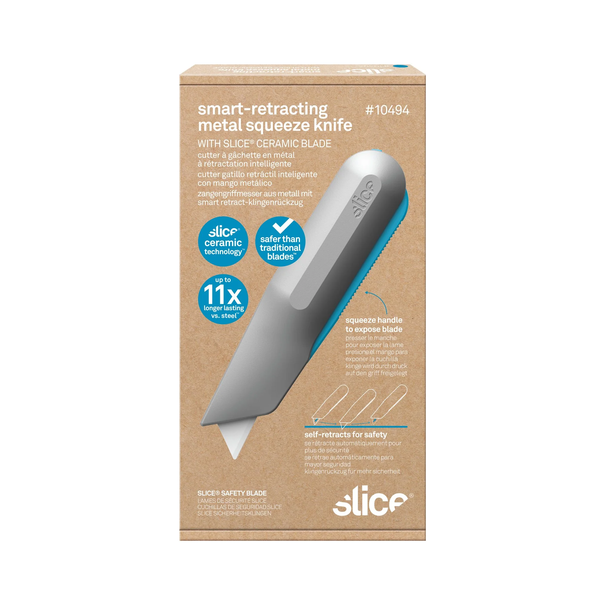 Smart-Retracting Metal-Handle Squeeze Knife - Image 4